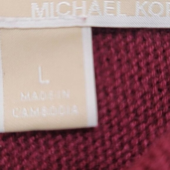 MICHAEL KORDS Women's Long Sleeve Burgundy Sweater With Back Zipper Closure - Picture 8 of 11